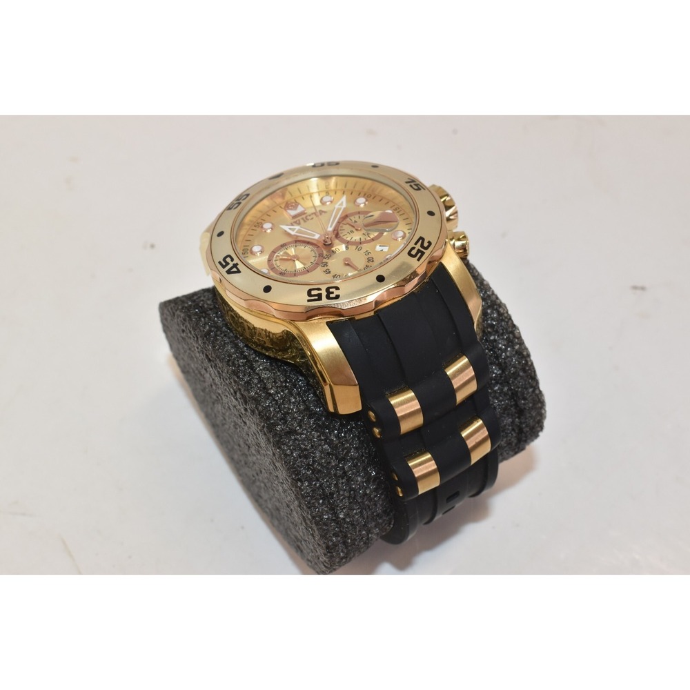 Invicta Men's Pro Diver Watch Model 17884 Gold Toned Master Of The Oceans Tested - Picture 3 of 7
